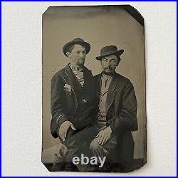 Antique Tintype Photograph Handsome Affectionate Men Sitting On Lap Gay Int