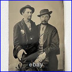 Antique Tintype Photograph Handsome Affectionate Men Sitting On Lap Gay Int