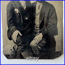 Antique Tintype Photograph Handsome Affectionate Men Sitting On Lap Gay Int