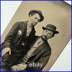 Antique Tintype Photograph Handsome Affectionate Men Sitting On Lap Gay Int