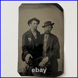 Antique Tintype Photograph Handsome Affectionate Men Sitting On Lap Gay Int