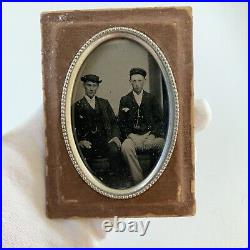 Antique Tintype Photograph Handsome Young Man Men Gay Int Unique Sealed Frame