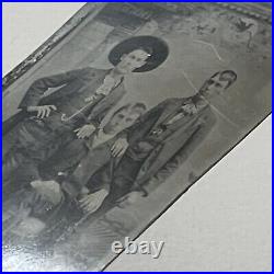 Antique Tintype Photograph Handsome Young Men Fabulous Attire Hat