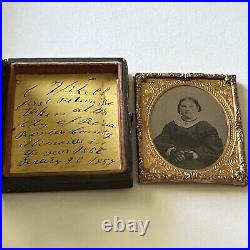 Antique Tintype Photograph Man & Woman First Photo Taken Peoria IL OH ID Wikell
