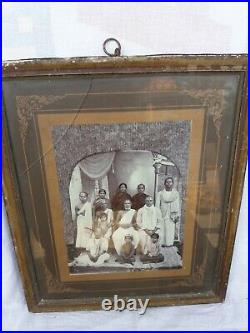 Antique VTG Old South India Chettiar Family, Fashion, Costumes, B&W Photograph