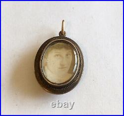 Antique Victorian 10k Double Sided Picture Locket/Drop/Charm