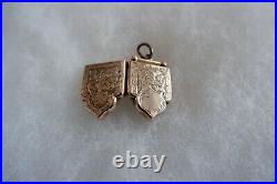 Antique Victorian 14ct Gold'shield Shaped' Double Photo Locket C1830's 3.47g