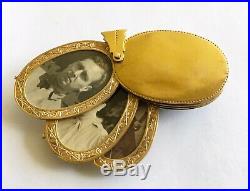 Antique Victorian 14k Multi Picture Locket/Drop, Chalcedony, Dia, pearls