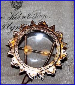 Antique Victorian 9 ct gold picture locket frame brooch