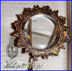 Antique Victorian 9 ct gold picture locket frame brooch