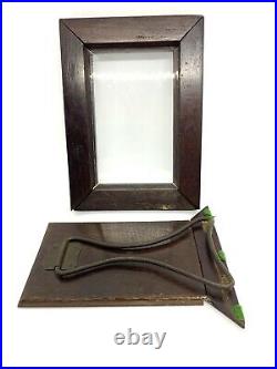 Antique Victorian Carved Mother Of Pearl Inlay Wood Picture Frame. 6 X 4.1/4
