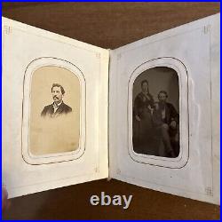 Antique Victorian Photo Album Late 1900 metal hinge with28 black white photos