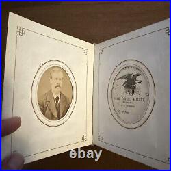 Antique Victorian Photo Album Late 1900 metal hinge with28 black white photos