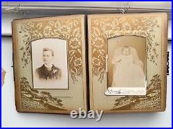 Antique Victorian Photo Album With Wooden Top Book Vintage Victorian With Photos