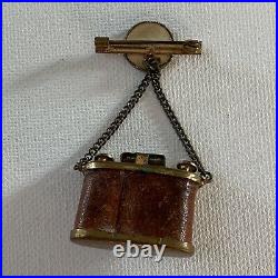 Antique Victorian Photograph Mourning Jewelry Rare Camera Brooch Pin Little Boy
