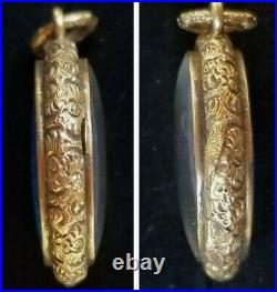 Antique Victorian Yellow Gold Enamel Locket Pendant 15ct/15k Estate Jewelry 9.6g