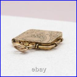 Antique Victorian Yellow Gold Filled Square Watch Fob Pendant Locket