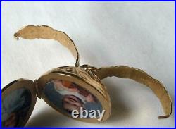 Antique Vintage 14k Gold Multi Photo Folding Ball Locket Globe Pendant Charm 20g