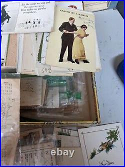 Antique/Vintage 1903-1950's Photos Postcards Advertisements Stamps Lot Of 90