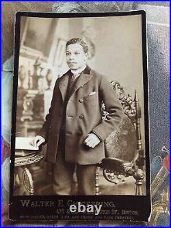 Antique Vintage African American Photo Cabinet Card Handsome Boston