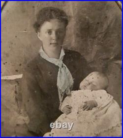 Antique Vintage American Victorian Post Mortem Life Death Loss Mom Tintype Photo