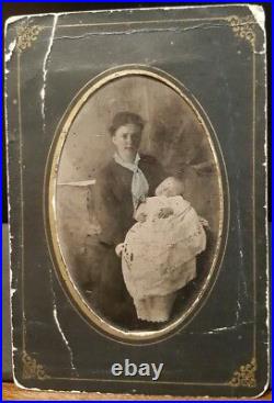 Antique Vintage American Victorian Post Mortem Life Death Loss Mom Tintype Photo