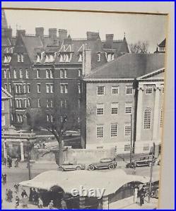 Antique Vintage Boston Cambridge Harvard Square Photograph Street Car 1930s