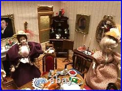 Antique Vintage Dollhouse Miniatures Diorama Room Box Contents Lot