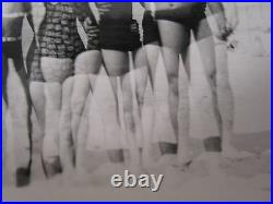 Antique Vintage Double Exposure Artistic Beach Girls Boys Surf Sun Sand Photo