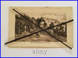 Antique Vintage Old Photo Postcard Aboriginal People In Camp West Australian