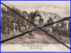 Antique Vintage Old Photo Postcard Aboriginal People In Camp West Australian