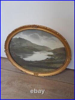 Antique Vintage Oval Gold Gilt Framed Photograph by G. P. Abraham (Keswick) (RARE)