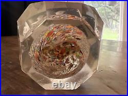 Antique/Vintage Paperweight, Circa 1900 With Woman Picture, Faceted