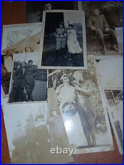 Antique Vintage Photo LOT 30 WWI Military Soldiers Women Militaria Group PHOTOS