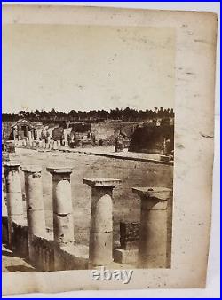 Antique Vintage Silver Albumen Photograph Ruins of Pompeii Man In Tophat