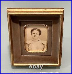 Antique Vintage Victorian Woman Photograph Photo Portrait Gold Gilt Stand Frame