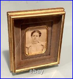 Antique Vintage Victorian Woman Photograph Photo Portrait Gold Gilt Stand Frame