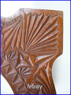 Antique Vintage Wooden Chip Carved Folk Tramp Art Photo Picture Frame Hand Made