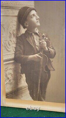 Antique Violinist Portrait Circa 1911 Large size