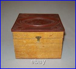 Antique Vtg 19th C 1870s Scovill's Playing Cards Collar Box Gutta Percha Nice