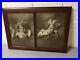 Antique-Vtg-Early-1900s-Cherub-Awake-Asleep-Double-Dual-Framed-Picture-20-X-14-01-us