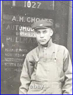 Antique Vtg Photo Auto Dealership Street Scene A M Choate Pullman Moline Knight