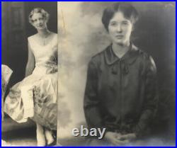 Antique Vtg Photograph Lot of 67 Women Fashion Hairstyles Hats Bows Portraits