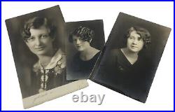 Antique Vtg Photograph Lot of 67 Women Fashion Hairstyles Hats Bows Portraits