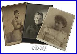 Antique Vtg Photograph Lot of 67 Women Fashion Hairstyles Hats Bows Portraits