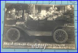 Antique Vtg RPPC Old Gospel Car Young Girls Boy Music Violins Religious Hair Bow