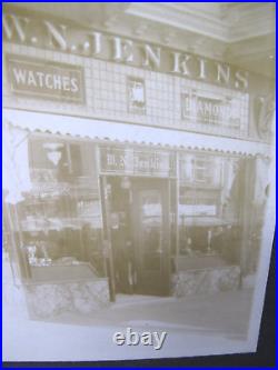 Antique W. N. Jenkins Jewelry & Silversmith Shop Oakland CA Sepia Photograph