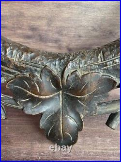 Antique Wooden Frame Tree Leaves Art Decorative Photos Collector Rare Old 20th