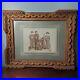 Antique-Wooden-Tramp-Art-Picture-Frame-Large-Cabinet-Card-Photo-of-German-Family-01-zb