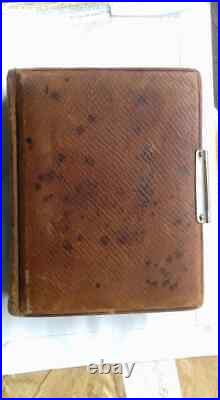 Antique album, luxury framing album, leather cover, inside clean, 1880s, 1880, Hawkins